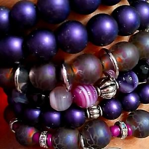 Stackable beaded bracelets